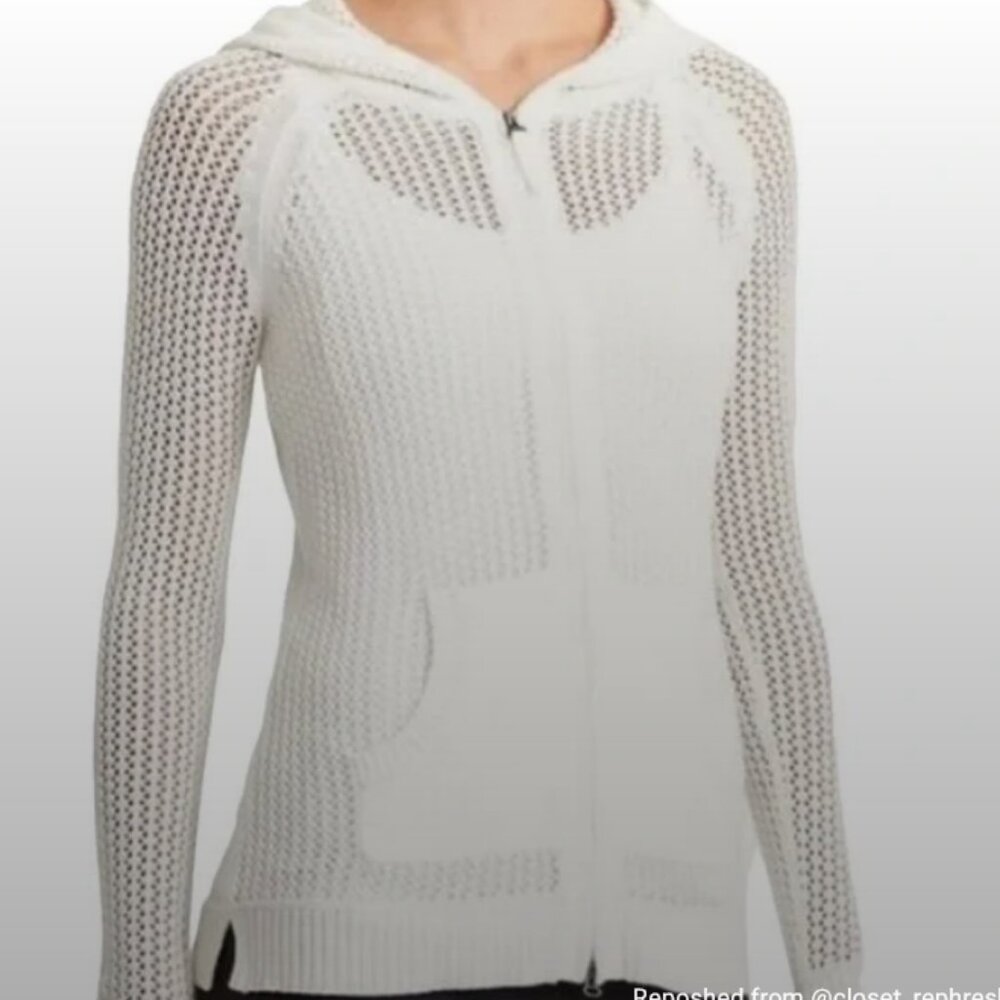 Athleta Cream Sunscape Hooded Sweater size XL